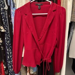 Forever21 burgundy wrap top